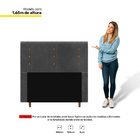 Cabeceira Cama Box Casal Roma 140cm Veludo Cinza - Desk Design