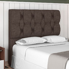 Cabeceira Cama Box Casal Spezia Luxo 140cm Linho Marrom - Des