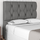Cabeceira Cama Box Casal Spezia Luxo 140cm Suede Cinza - Desk