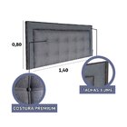 Cabeceira Cama Box Casal Veneza Diamond 10 Linho Cinza 140 X