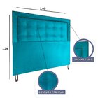 Cabeceira Cama Box Casal Veneza Diamond 10 Suede Liso Azul Tu