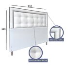 Cabeceira Cama Box Casal Veneza Diamond 10 Suede Liso Branco