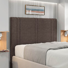 Cabeceira Cama Box Casal Victtória 140cm Linho Marrom - Desk