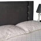 Cabeceira Cama Box Dallas Suede Am Cinza Fixa Preta  Solteiro