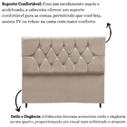 Cabeceira Cama Box Estofada Casal 140 Cm Geovana Suede Bege