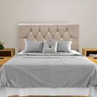 Cabeceira Cama Box Estofada Casal 140 Cm Geovana Suede Bege