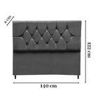 Cabeceira Cama Box Estofada Casal 140 Cm Geovana Suede Cinza