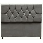 Cabeceira Cama Box Estofada Casal 140 Cm Geovana Suede Cinza