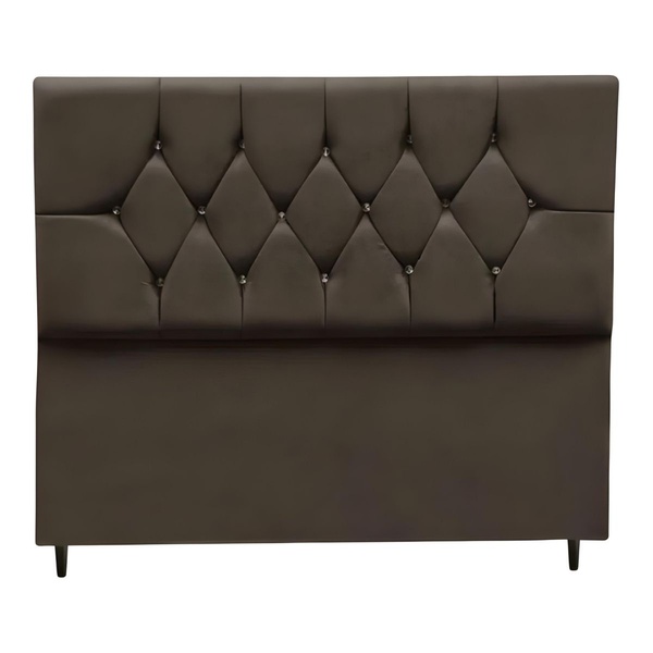 Cabeceira Cama Box Estofada Casal 140 Cm Geovana Suede Marrom