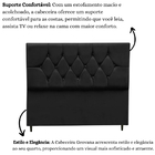 Cabeceira Cama Box Estofada Casal 140 Cm Geovana Suede Preto