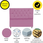 Cabeceira Cama Box Estofada Casal 140 Cm Geovana Suede Rosê