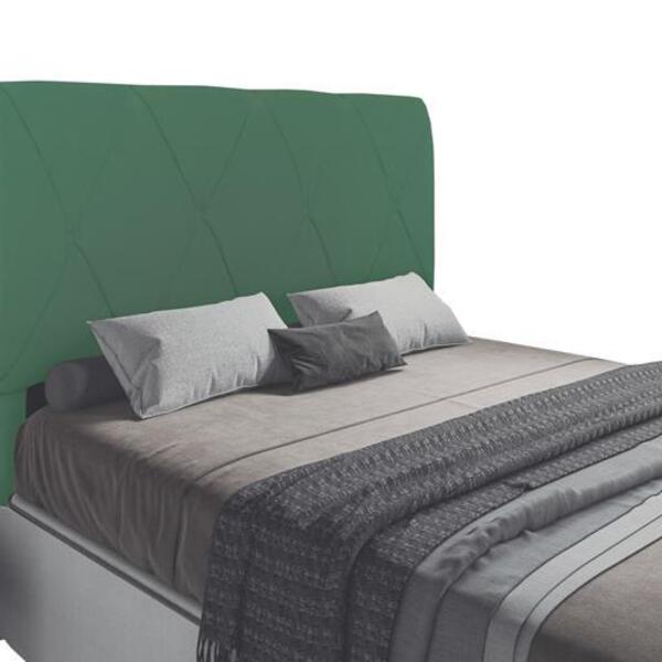 Cabeceira Cama Box Estofada Casal Mega 138 Cm Suede Verde - F