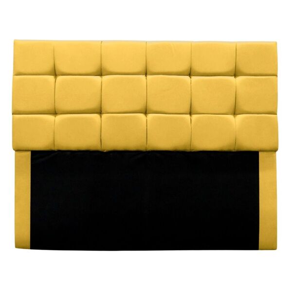 Cabeceira Cama Box Estofada King 195 Cm Bianca Suede Amarelo