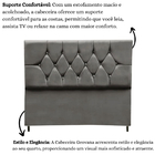 Cabeceira Cama Box Estofada King 195 Cm Geovana Suede Cinza