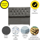 Cabeceira Cama Box Estofada King 195 Cm Geovana Suede Cinza