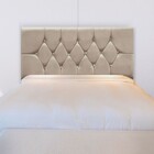 Cabeceira Cama Box Estofada Queen 160 Cm Geovana Suede Bege