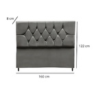 Cabeceira Cama Box Estofada Queen 160 Cm Geovana Suede Cinza
