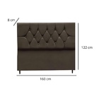 Cabeceira Cama Box Estofada Queen 160 Cm Geovana Suede Marrom