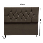 Cabeceira Cama Box Estofada Queen 195cm Geovana Suede Marrom