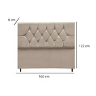 Cabeceira Cama Box Estofada Queen Size 160 Cm Suede Madri Bege