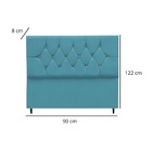 Cabeceira Cama Box Estofada Solteiro 90 Cm Suede Bruna Azul T