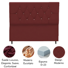 Cabeceira Cama Box Estofada Solteiro 90 Cm Suede Premium Bordô