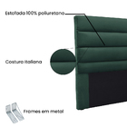 Cabeceira Cama Box King 195 Cm Arles Veludo Verde S04 - D'ros