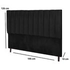 Cabeceira Cama Box King 195 Cm Carla Suede Preto E Frame
