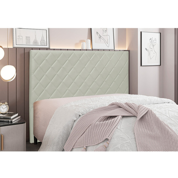 Cabeceira Cama Box King 195 Cm Dubai Veludo Prata S04 - D'ros