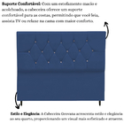 Cabeceira Cama Box King 195 Cm Geovana Suede Azul Marinho