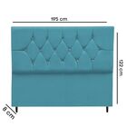 Cabeceira Cama Box King 195 Cm Geovana Suede Azul Turquesa