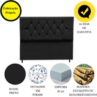 Cabeceira Cama Box King 195 Cm Geovana Suede Preto