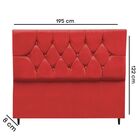 Cabeceira Cama Box King 195 Cm Geovana Suede Vermelho
