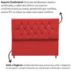 Cabeceira Cama Box King 195 Cm Geovana Suede Vermelho