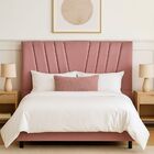 Cabeceira Cama Box King 195 Cm Lizza Em Suede Com Frame Rosê