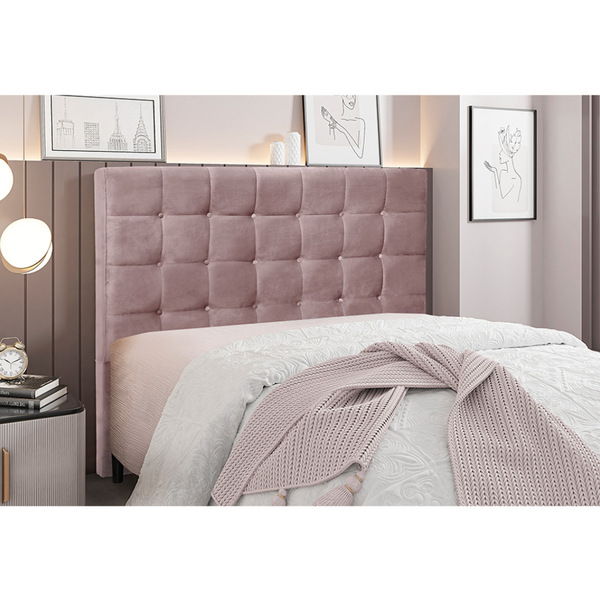 Cabeceira Cama Box King 195 Cm Verona Veludo Lilás S04 - D'ro