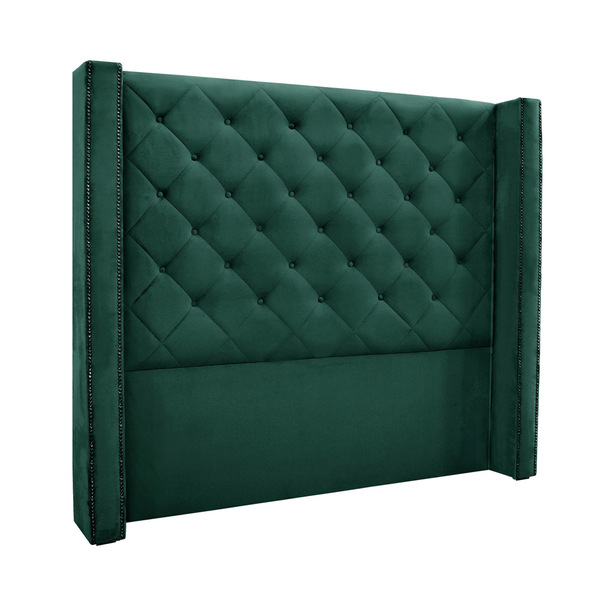 Cabeceira Cama Box King 195cm E Recamier Vicenza Veludo Verde