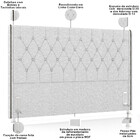 Cabeceira Cama Box King 195cm Estofada Frizza P05 Linho Cinza