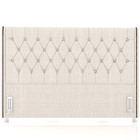 Cabeceira Cama Box King 195cm Estofada Frizza P05 Linho Creme