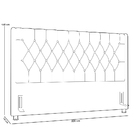 Cabeceira Cama Box King 195cm Estofada Frizza P05 Veludo Azul