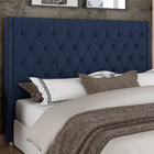 Cabeceira Cama Box King 195cm Estofada Frizza P05 Veludo Azul