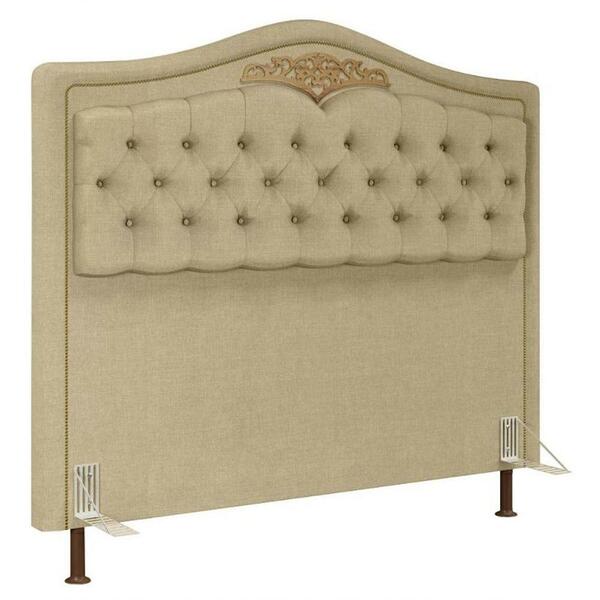 Cabeceira Cama Box King 195cm Marcheli Linho Areia