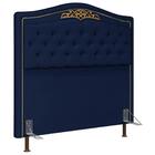 Cabeceira Cama Box King 195cm Marcheli Suede Azul