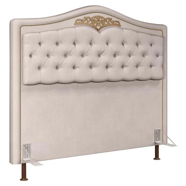 Cabeceira Cama Box King 195cm Marcheli Suede Bege