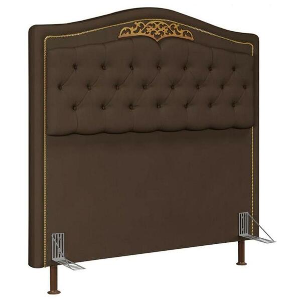 Cabeceira Cama Box King 195cm Marcheli Suede Chocolate