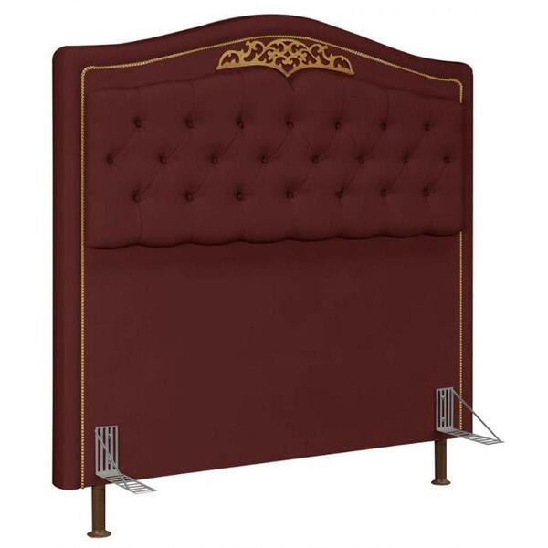 Cabeceira Cama Box King 195cm Marcheli Suede Vinho