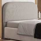 Cabeceira Cama Box King 195cm Orgânica Lanna W01 Linho Bege -