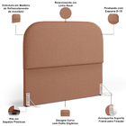 Cabeceira Cama Box King 195cm Orgânica Lanna W01 Linho Rosê -