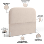 Cabeceira Cama Box King 195cm Orgânica Lanna W01 Suede Bege -