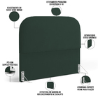 Cabeceira Cama Box King 195cm Orgânica Lanna W01 Suede Verde